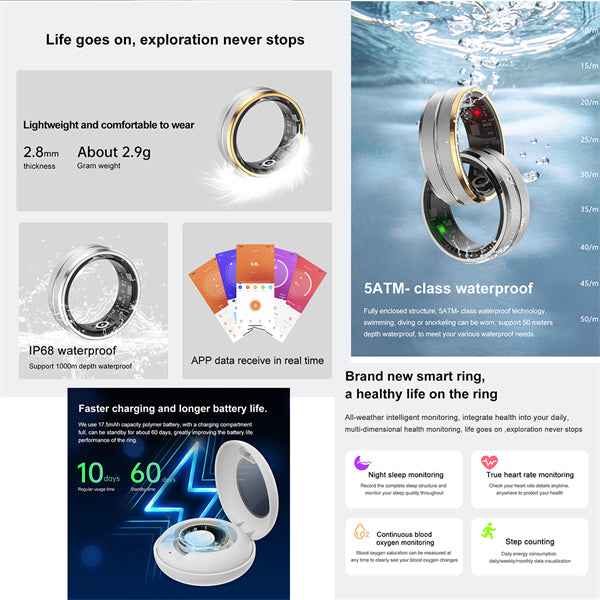 ETERNITY Waterproof NFC Smart Ring Fitness Tracker – Heart Rate, Sleep & Sports Modes - Fitness Tracker China Uncategorized (