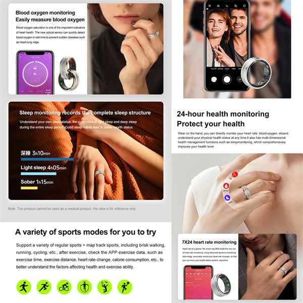 ETERNITY Waterproof NFC Smart Ring Fitness Tracker – Heart Rate, Sleep & Sports Modes - Fitness Tracker China Uncategorized (