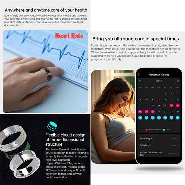 ETERNITY Fitness Tracker Health Smart Ring – 24H HRV, Heart Rate, SpO2 & Sleep Monitor - Fitness Tracker China Uncategorized