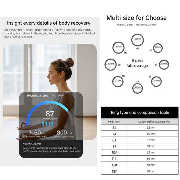 ETERNITY Fitness Tracker Health Smart Ring – 24H HRV, Heart Rate, SpO2 & Sleep Monitor - Fitness Tracker China Uncategorized