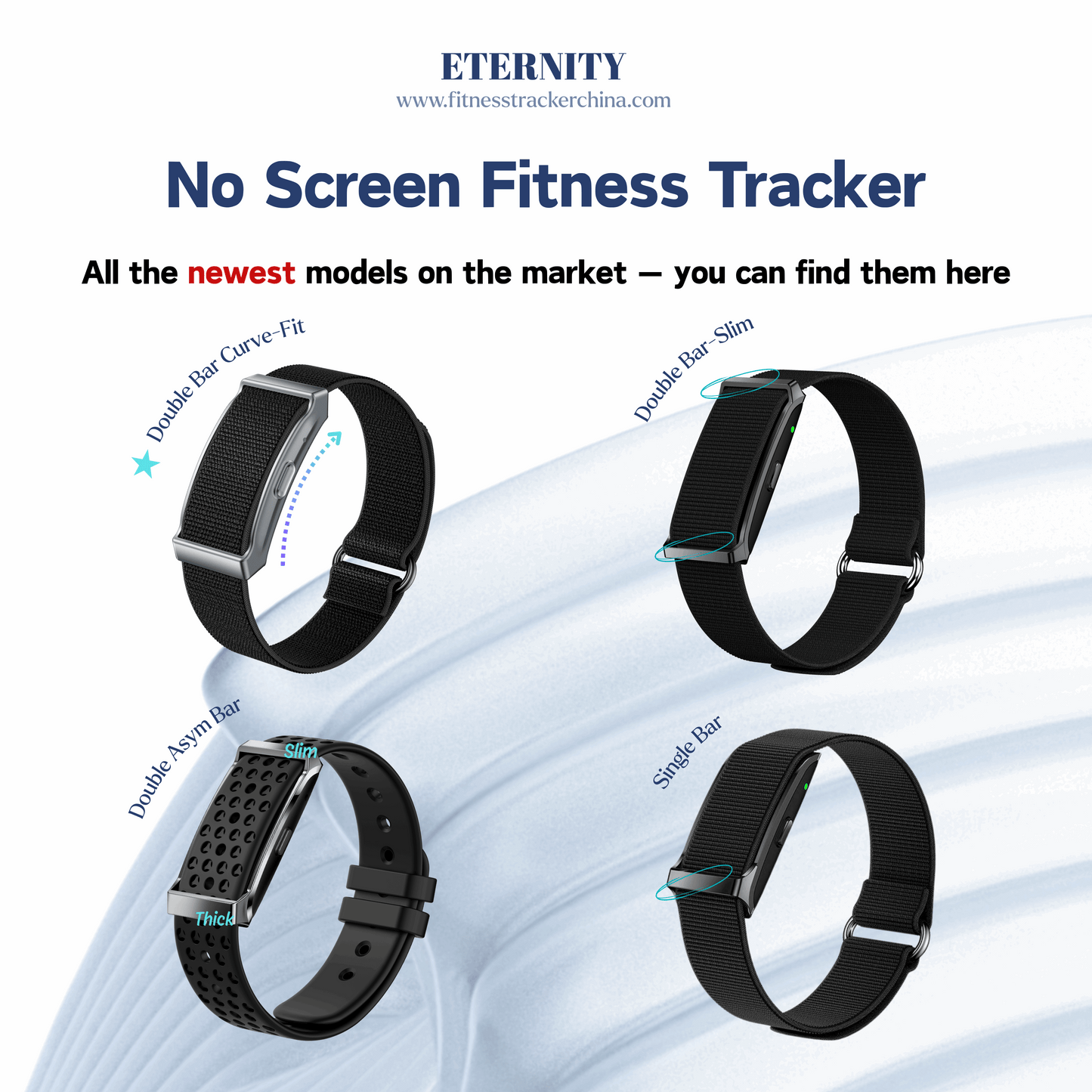 ETERNITY Whoop Band Style No Screen Fitness Tracker- Heart Rate Monitor, Sleep Tracking, Waterproof