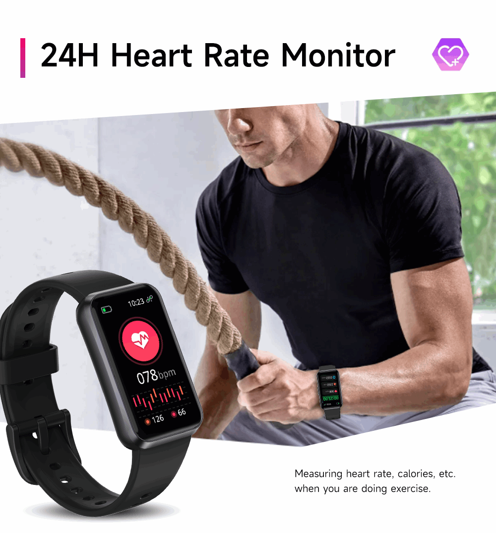 ETERNITY Health Fitness Smart Band – 1.47” Large Screen, Blood Pressure & Sleep Monitor