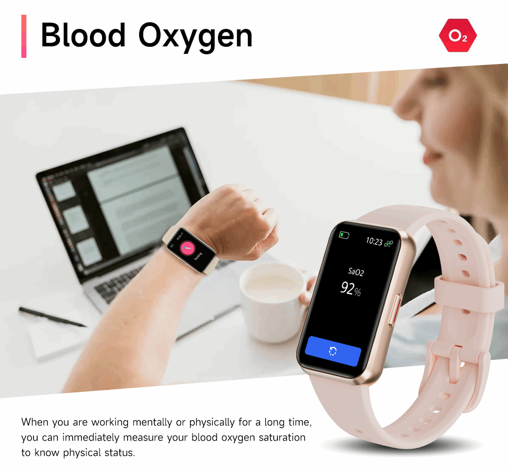 ETERNITY Health Fitness Smart Band – 1.47” Large Screen, Blood Pressure & Sleep Monitor