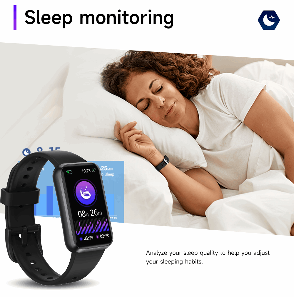 ETERNITY Health Fitness Smart Band – 1.47” Large Screen, Blood Pressure & Sleep Monitor