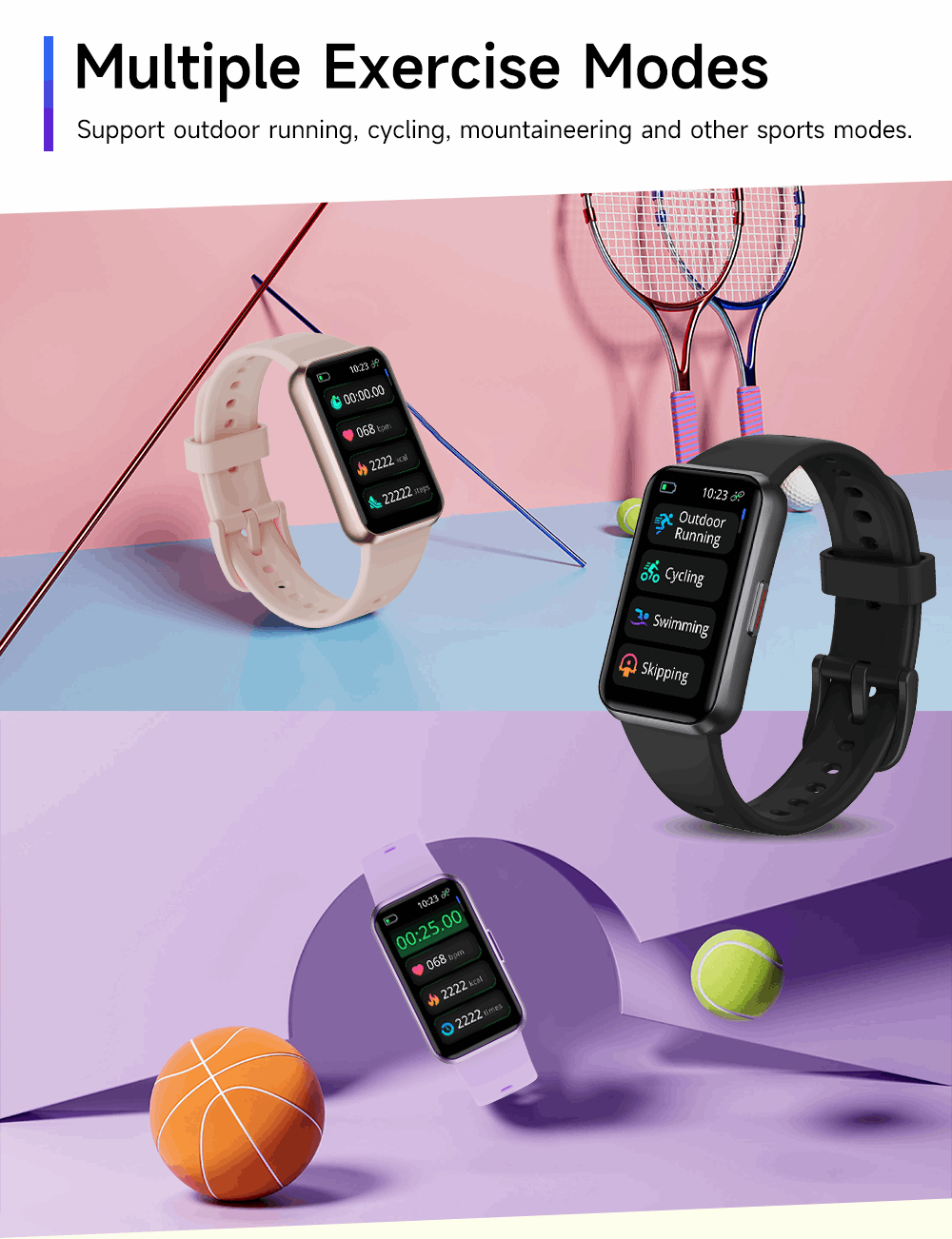ETERNITY Health Fitness Smart Band – 1.47” Large Screen, Blood Pressure & Sleep Monitor