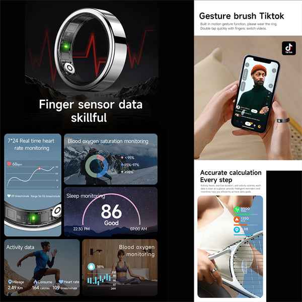 ETERNITY Fitness Tracker Smart Ring with Pedometer, Heart Rate, Sleep + Charging Case - Fitness Tracker China Uncategorized (