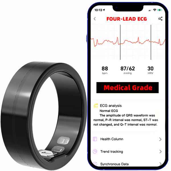 ETERNITY ECG Fitness Tracker Medical Smart Ring for Body Fat, Total Body Water & 5ATM Waterproof - Fitness Tracker China Unca