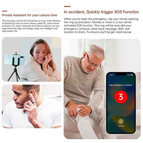 ETERNITY Fitness Tracker Smart Ring 24H Health Monitor – Heart Rate, Temp, SpO2, Sleep, 5ATM OEM - Fitness Tracker China Unca