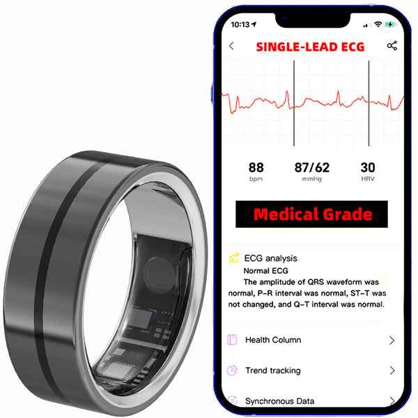 ETERNITY Waterproof Fitness Tracker Smart Ring Medical Grade – Transmissive Oximetry for Normoxic/Hypoxic Use - Fitness Track