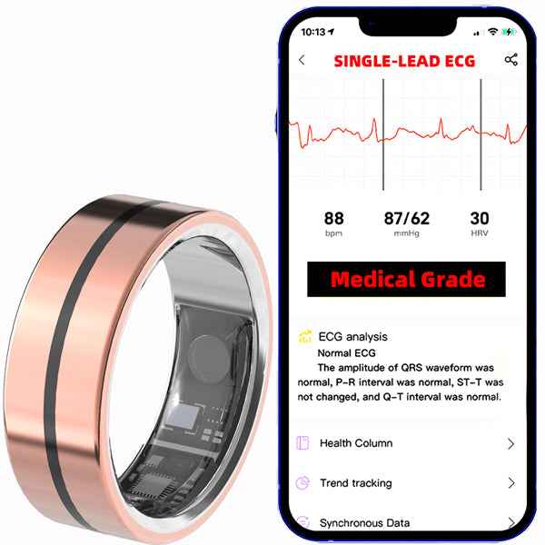ETERNITY Waterproof Fitness Tracker Smart Ring Medical Grade – Transmissive Oximetry for Normoxic/Hypoxic Use - Fitness Track