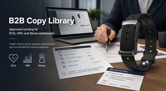 B2B Copy Library for Health Wearables: Approved Wording for ECG, HRV, and Stress Dashboards