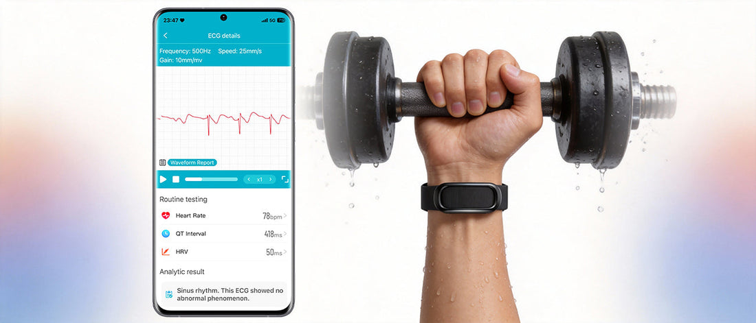 Screenless fitness tracker with ECG monitoring - real-time health data on companion app | FitnessTrackerChina OEM