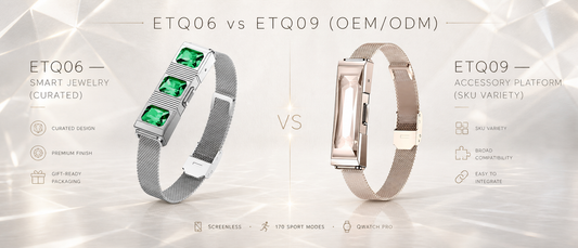 ETQ06 vs ETQ09 (OEM/ODM): Two Bracelet SKUs with 170 Sport Modes—How to Choose by Strap Direction and Channel
