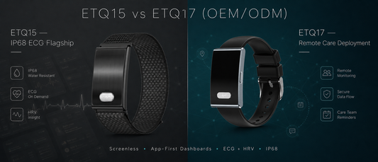 ETQ15 vs ETQ17 (OEM/ODM): IP68 ECG Flagship vs Remote Care Deployment Model—How to Select for Program Buyers