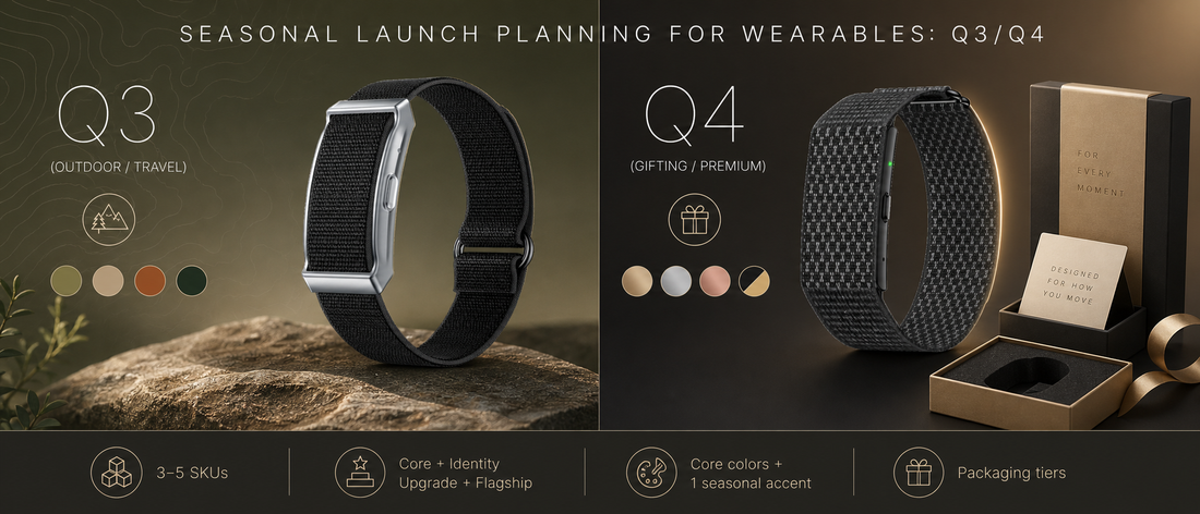 Seasonal Launch Planning for Wearables: Q3/Q4 Colorways, Gift Timing, and SKU Rules