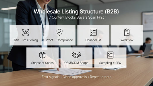 Wholesale Listing Structure That Converts: The 7 Content Blocks B2B Buyers Scan First