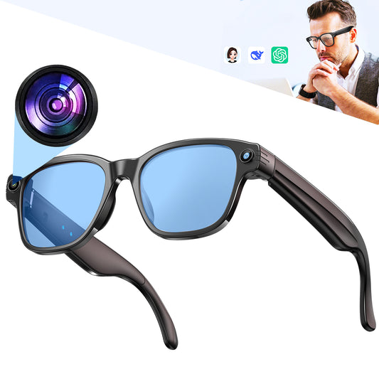 ETERNITY AI Smart Glasses with 1200P Camera – Bluetooth, WiFi, Translation, Dual Mic Noise Reduction & 270mAh Battery