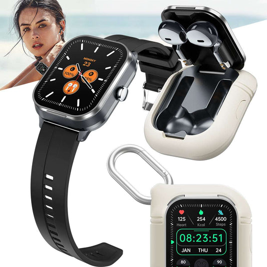 ETERNITY TFT Smart Watch with Earbuds – 240mAh Battery, NFC, Heart Rate & Blood Oxygen Monitor