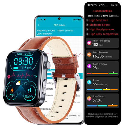 ETERNITY ECG Smart Watch – Heart Rate Monitor, Fall Alarm, Call & Music Features, IP67 Waterproof, iOS Compatible