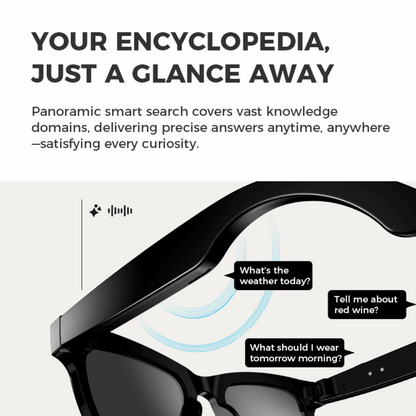 ETERNITY AI Smart Glasses With HD Camera – Air Conduction Sound, Hands-Free Calling, IP67 Waterproof & TR90 Frame