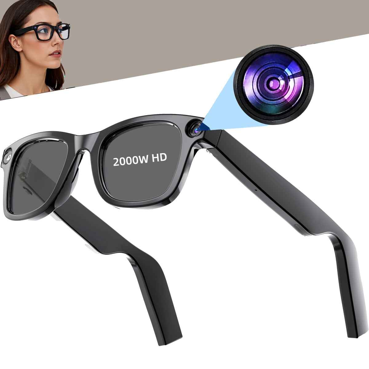ETERNITY AI Smart Glasses with 1080P HD Camera – AI Translation, ChatGPT, Bluetooth Music, IP65 Waterproof & Fast Charging (3