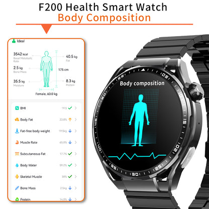 ETERNITY ECG Health Smart Watch – Heart Rate, Blood Oxygen Monitoring, Message & Weather Push, BT Call, Android Compatible