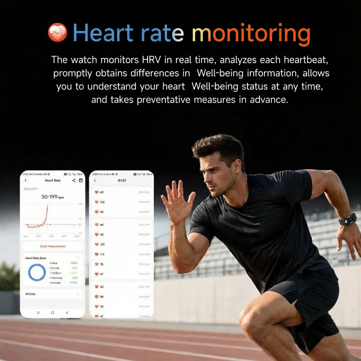 ETERNITY No Screen Health Tracker Band with ECG Monitoring | ETQ14