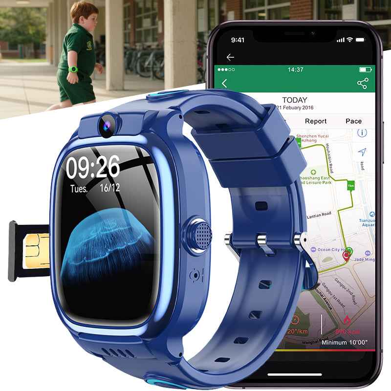 ETERNITY Kids Smart Watch with SIM Card – LBS & WiFi Positioning, Video Call, SOS Alarm, Camera & Step Counter