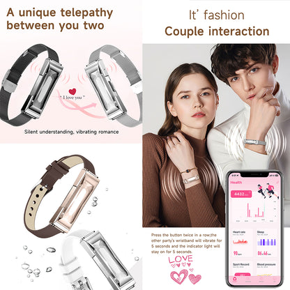 ETERNITY Screenless Fitness Tracker Bracelet – 170 Workout Modes, Couple Interaction, 24H Heart Rate, SpO₂ & Blood Pressure M