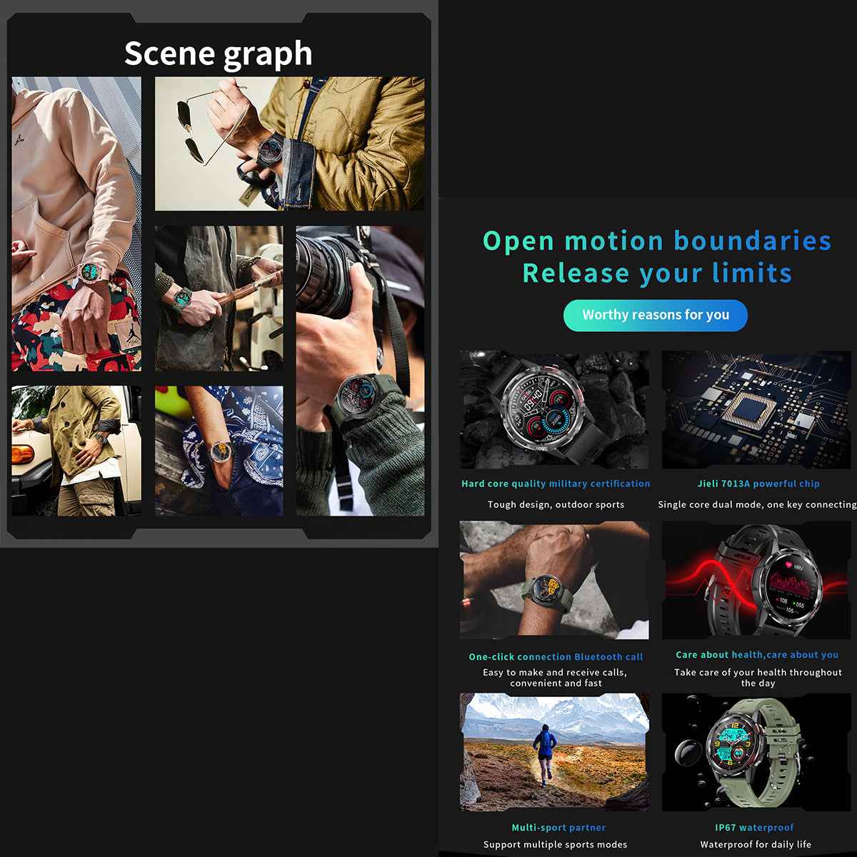 ETERNITY Outdoor Smart Watch – 24H SpO₂, Blood Pressure & Heart Rate Monitoring, Sedentary Reminder, Metal Design - Fitness T