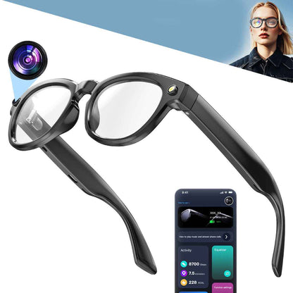 ETERNITY Smart Glasses with Camera & LED Light – Music Volume Control, Call Management, Pedometer, Calorie & Fitness Tracking