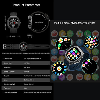 ETERNITY Talking Smart Watch Fitness Tracker – AMOLED Screen, Heart Rate, Oximetry & Blood Pressure Monitoring