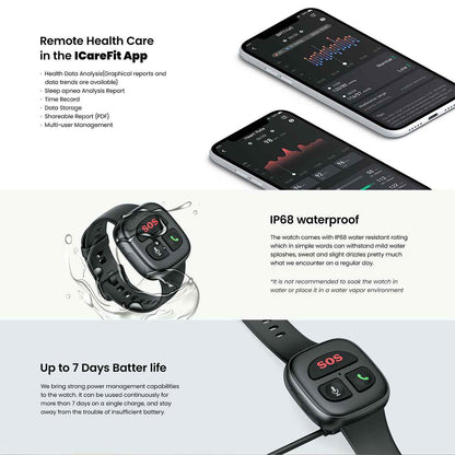 SafeGuard Elderly Smart Watch – GPS Tracker, SOS Emergency, Heart Monitor