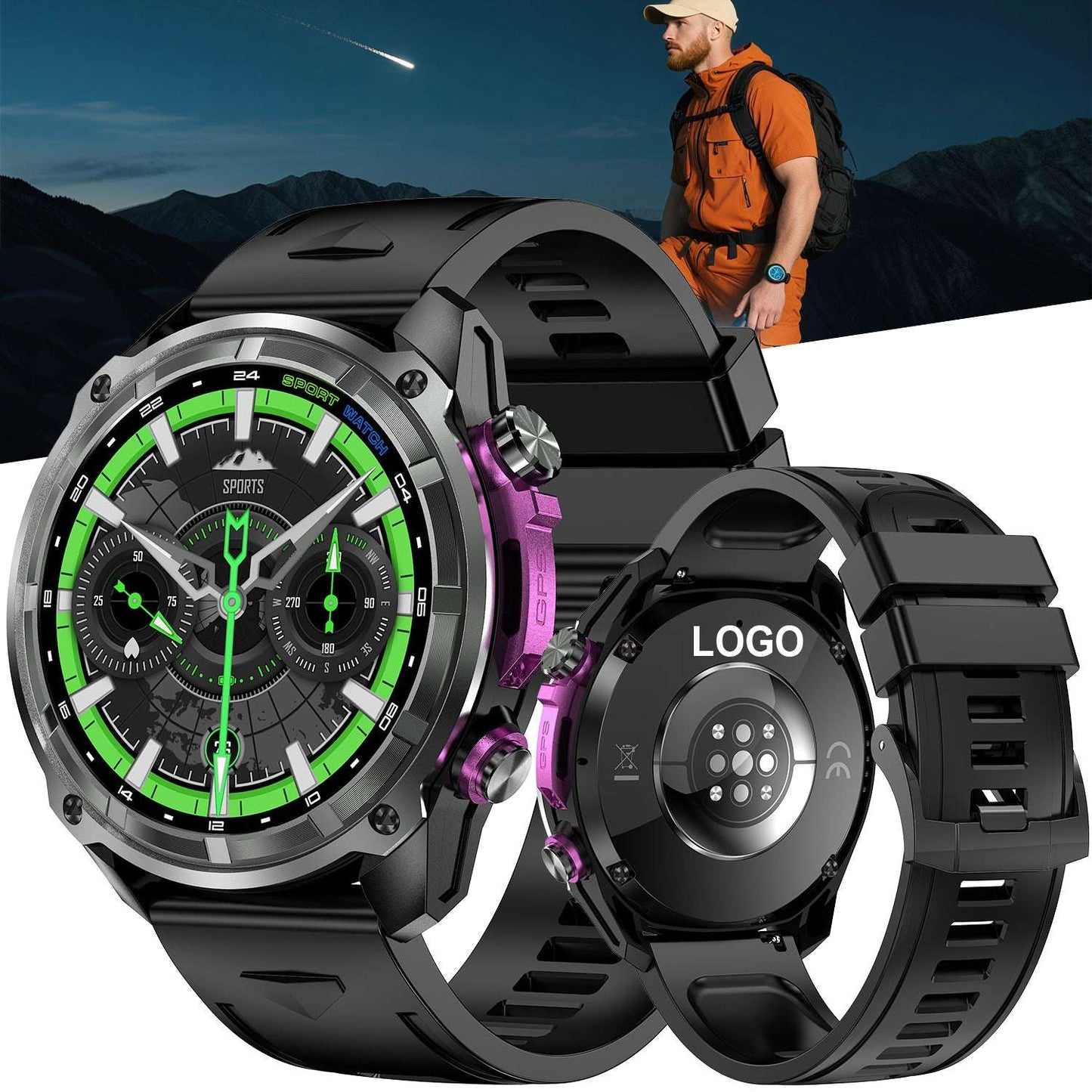 ETERNITY GPS Outdoor Sport Smart Watch – 860mAh Battery, 30-Day Standby, AMOLED Touchscreen, iOS & Android Compatible
