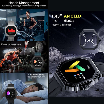 ETERNITY Talking Smart Watch Fitness Tracker – AMOLED Screen, Heart Rate, Oximetry & Blood Pressure Monitoring
