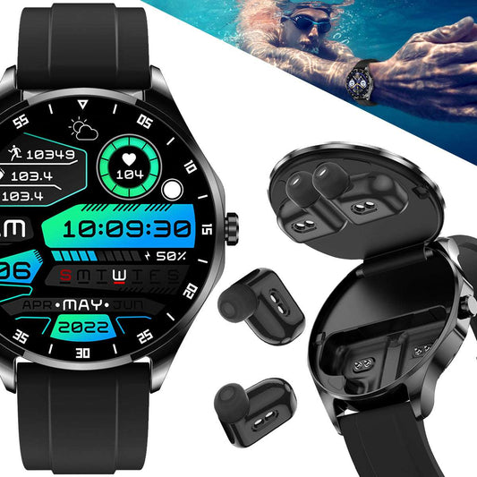 ETERNITY 2-in-1 TWS Smart Watch with Earbuds – AMOLED Display, Bluetooth, Heart Rate, Blood Pressure & SpO2 Monitor, IP67