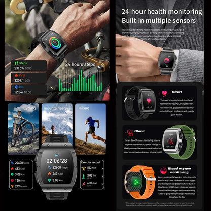 ETERNITY 2-in-1 TWS Earbuds Smart Watch – 1.91” Display, Blood Oxygen & IP67 Waterproof Sports Watch for Men
