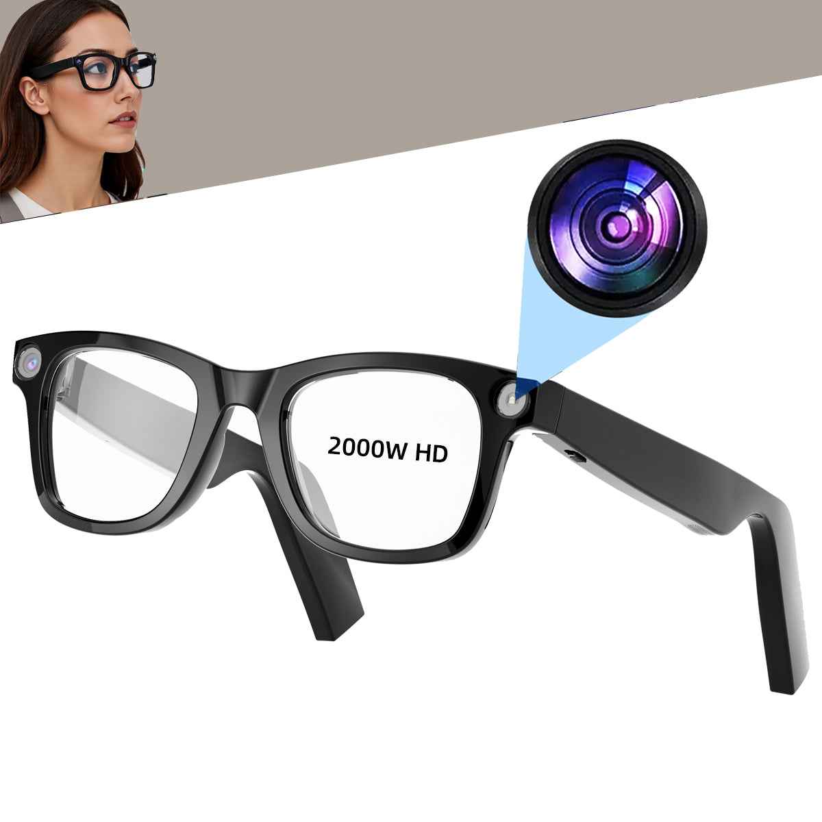 ETERNITY AI Smart Glasses with 1080P HD Camera – AI Translation, ChatGPT, Bluetooth Music, IP65 Waterproof & Fast Charging (3
