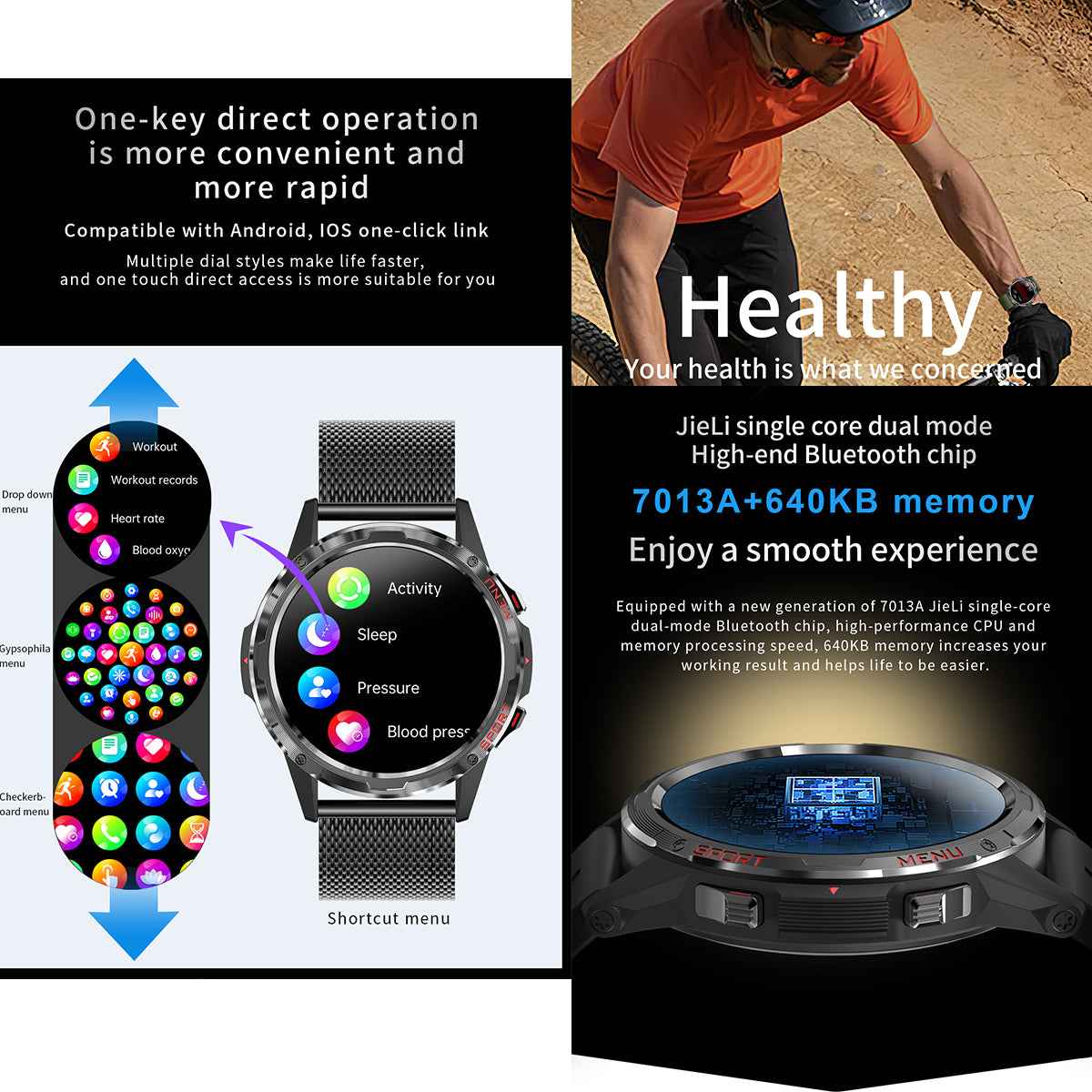 ETERNITY Outdoor Smart Watch – 24H SpO₂, Blood Pressure & Heart Rate Monitoring, Sedentary Reminder, Metal Design - Fitness T