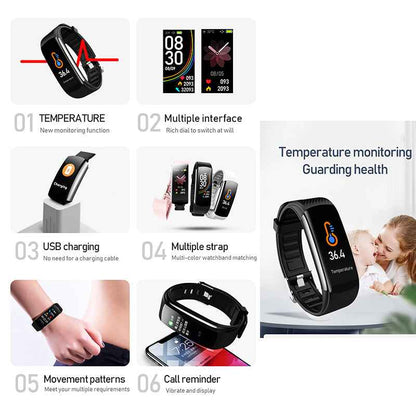 ETERNITY Heat Stroke Prevention Smart Bracelet 熱中対策ウォッ – Body Temperature, Heart Rate, Blood Pressure, SpO₂ & Sleep Monitorin