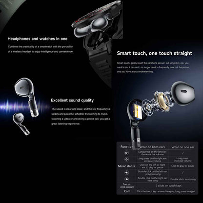 ETERNITY 2-in-1 Smart Watch & Wireless Earbuds – Waterproof Fitness Tracker with NFC & Music Player