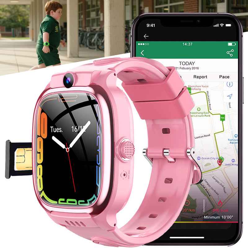 ETERNITY Kids Smart Watch with SIM Card – LBS & WiFi Positioning, Video Call, SOS Alarm, Camera & Step Counter