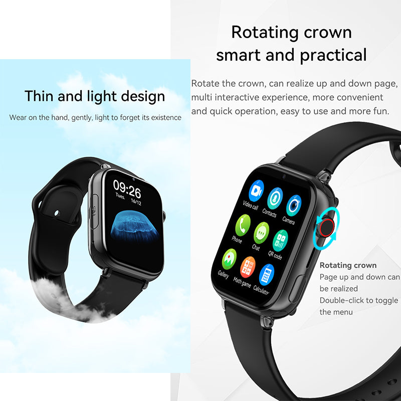 ETERNITY 4G Kids Smart Watch with SIM Card – GPS Positioning, SOS Alarm, Call Function & Camera with Flashlight