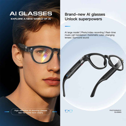 ETERNITY Smart Glasses with 1080P Camera – AI Translation, IP67 Waterproof, Bluetooth Music & Hands-Free Calling - Fitness Tr