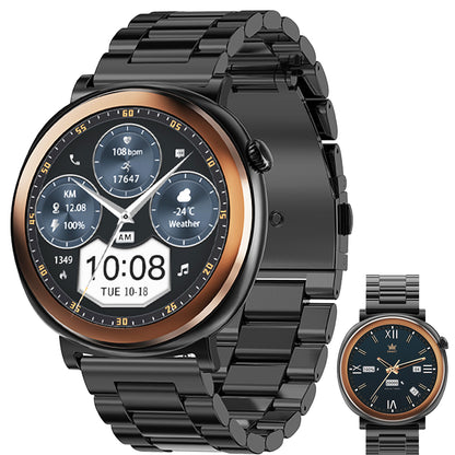 ETERNITY Fitness Smart Watch – 1.43” AMOLED, IP68 Waterproof, Heart Rate Monitor, Wireless Charging & Metal Business Design -