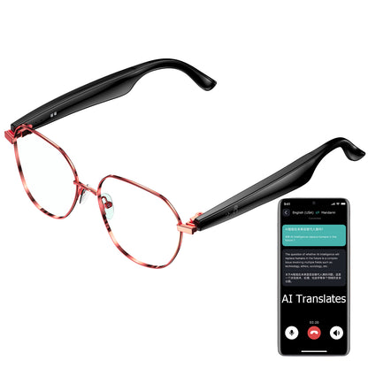 ETERNITY AI Translation Smart Glasses – OLED Display, Real-Time Interpretation in 100+ Languages, Music & Call for Business Use