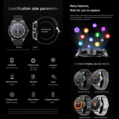 ETERNITY Smart Watch with Earbuds – TFT Screen, 20 Sports Modes & Custom Dial, Bluetooth Call & Weather Alerts