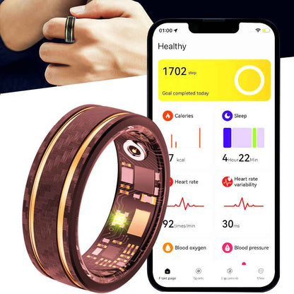 ETERNITY Crosshatch Smart Ring – Woven Texture Design, PPG Monitor, Health & Sleep Tracking, Fitness & Workout Tracking