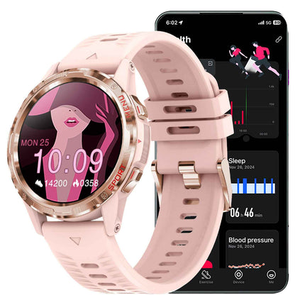 ETERNITY Outdoor Smart Watch – 24H SpO₂, Blood Pressure & Heart Rate Monitoring, Sedentary Reminder, Metal Design - Fitness T
