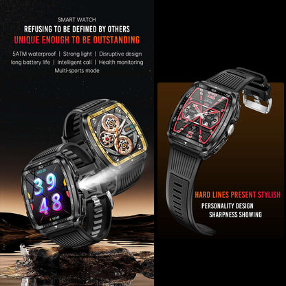 ETERNITY Outdoor Sport Smart Watch – 5ATM Waterproof, Flashlight, Heart Rate & Blood Pressure Fitness Tracker
